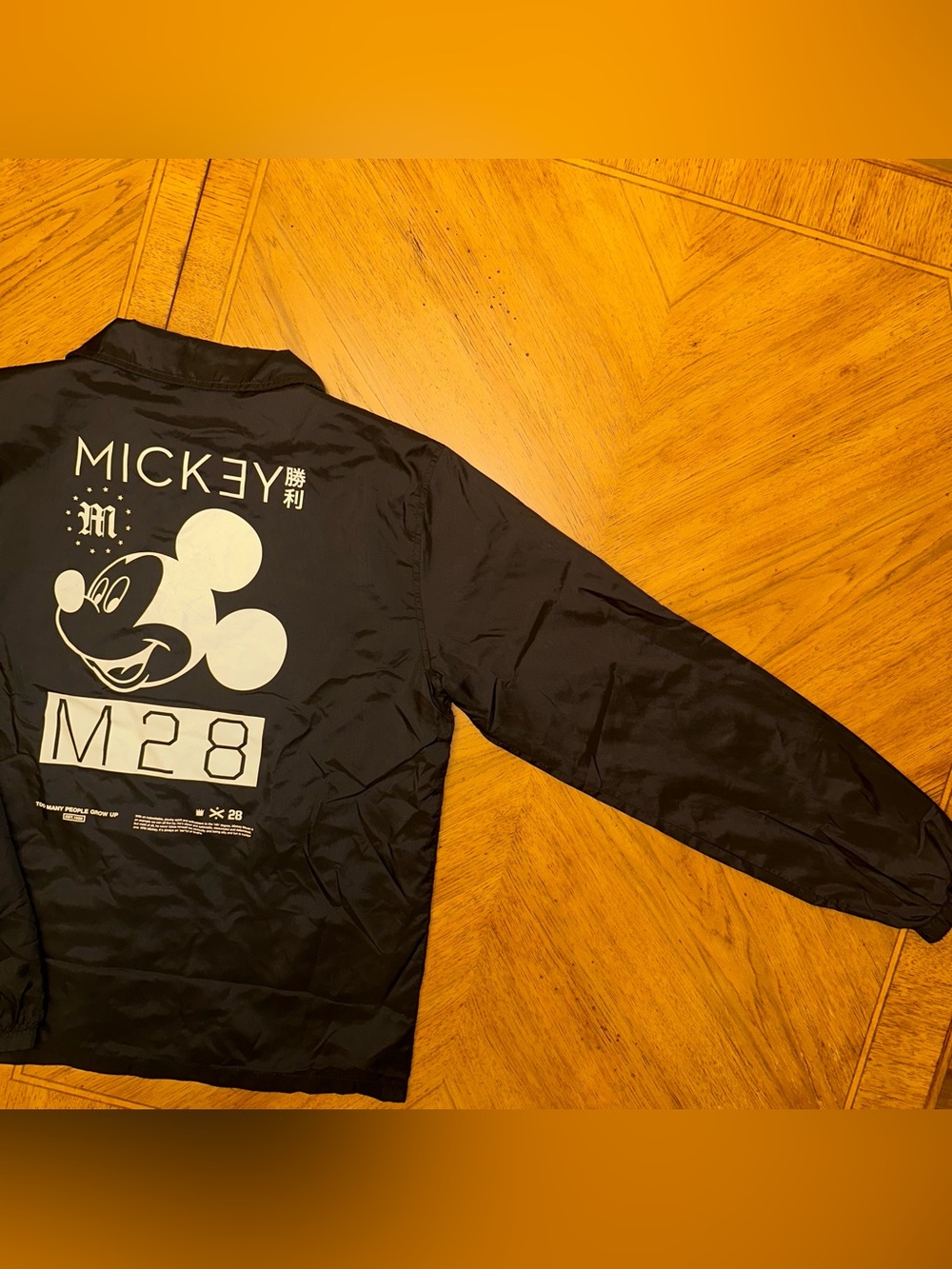 Disney x Neff Jacket Mens Medium Black M28 Collection Mickey Nylon Snap Button